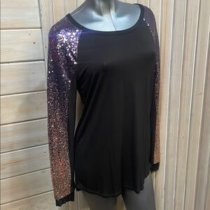 Black and Purple Long Sleeve Tee